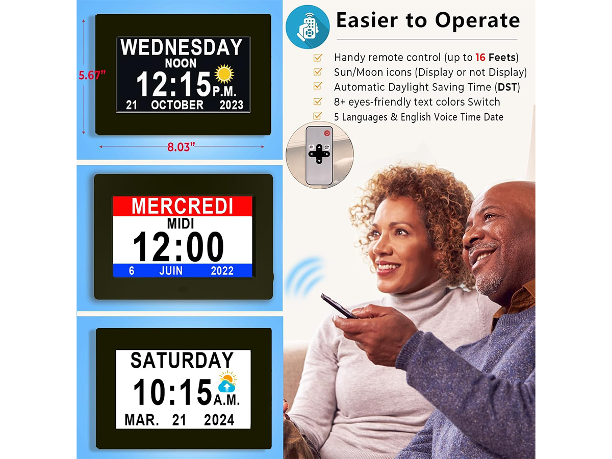 Digital Calendar Day Clock