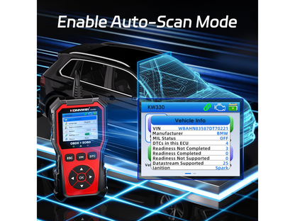 KONNWEI KW330 OBD2 Scanner with Battery Test