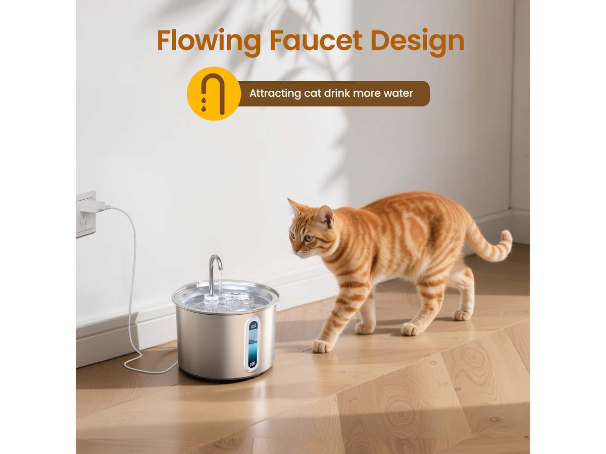 Cat Water Fountain Stainless Steel 2L