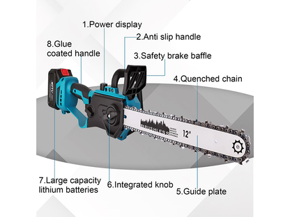 12 Inch Cordless Chain saw 21V Electric Pruning Saw