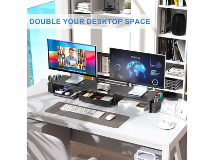 Modern Dual Monitor Laptop Stand with Adjustable Length