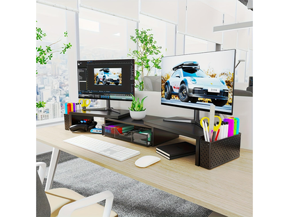 Modern Dual Monitor Laptop Stand with Adjustable Length