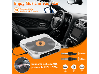 Rechargeable CD Player with Bluetooth