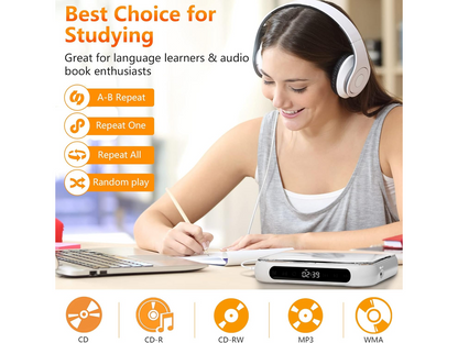 Rechargeable CD Player with Bluetooth