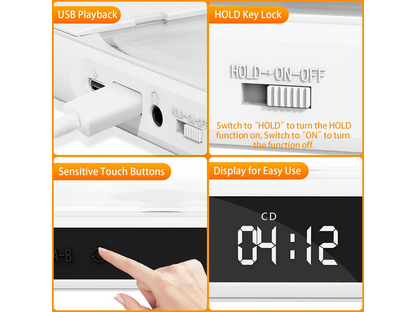 Rechargeable CD Player with Bluetooth