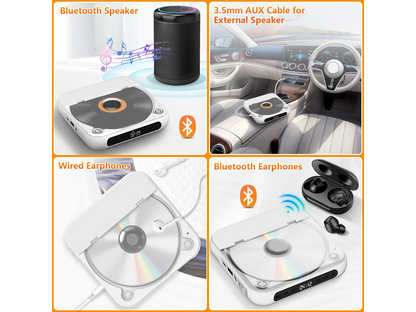 Rechargeable CD Player with Bluetooth