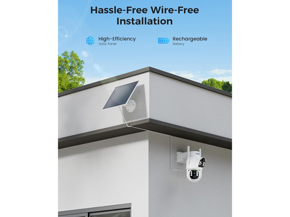 Solar Security Camera 4MP Dual Lens Wireless PTZ Outdoor Camera