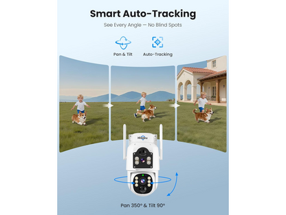 Solar Security Camera 4MP Dual Lens Wireless PTZ Outdoor Camera
