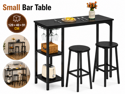 Bar Table and Stools Set Dining Desk Kitchen Chairs