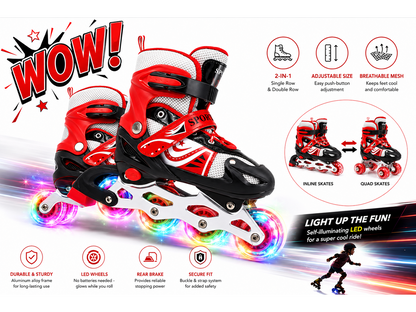Adjustable Inline Roller Skates