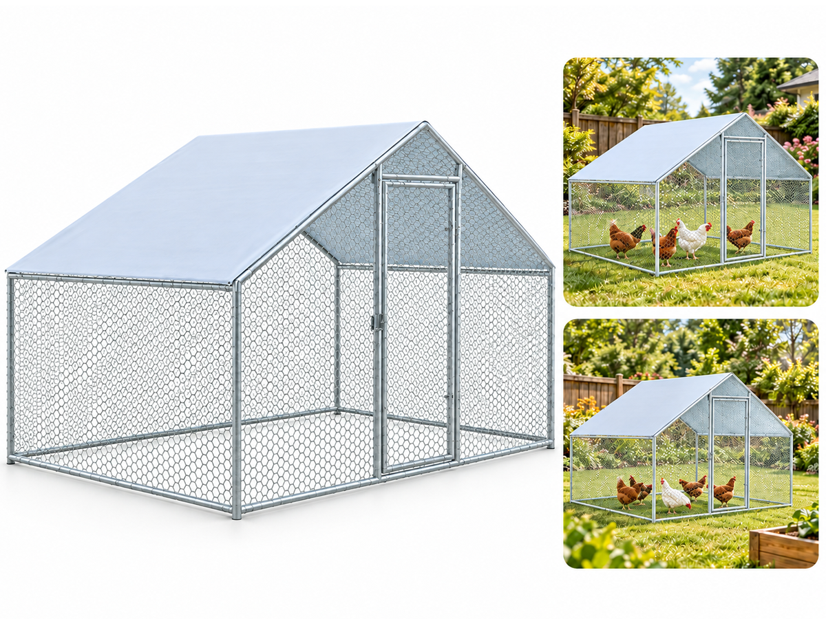 Outdoor Chicken Run with Roof Cover