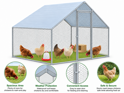 Outdoor Chicken Run with Roof Cover