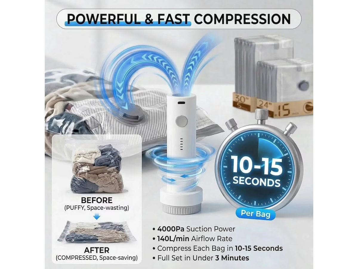 Travel Vacuum Bags Cordless