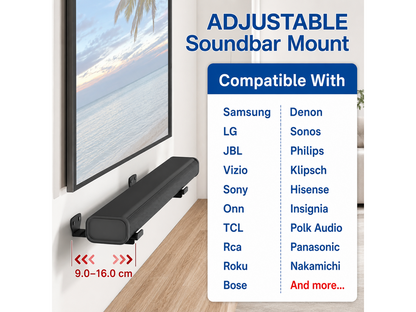 Adjustable Soundbar Wall Mount Brackets