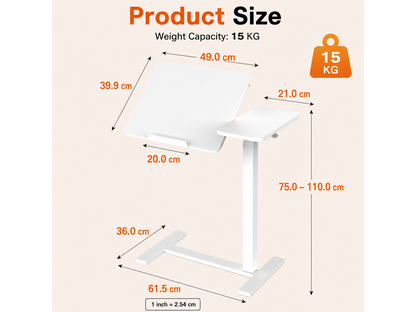 Adjustable Overbed Table with Tilting Desktop
