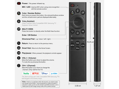 Replacement Voice Remote Control for Samsung Smart TVs