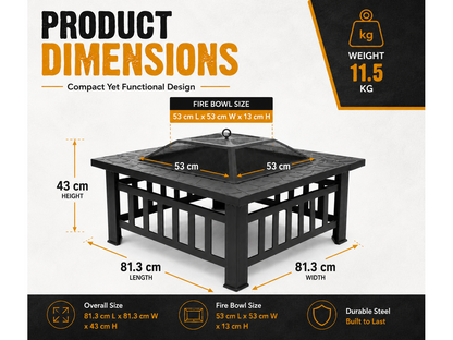 Fire Pit Barbecue Grill Table