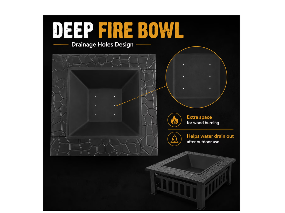 Fire Pit Barbecue Grill Table