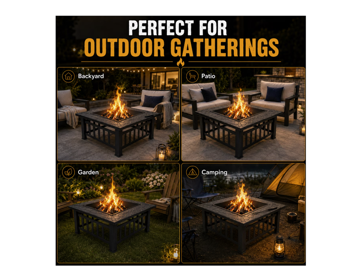 Fire Pit Barbecue Grill Table
