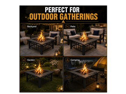 Fire Pit Barbecue Grill Table