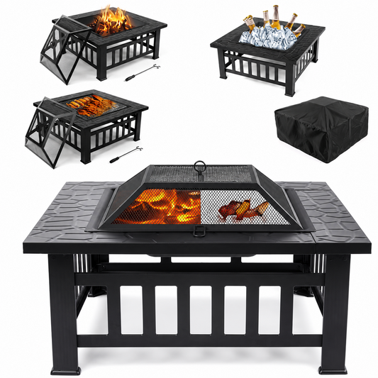 Fire Pit Barbecue Grill Table