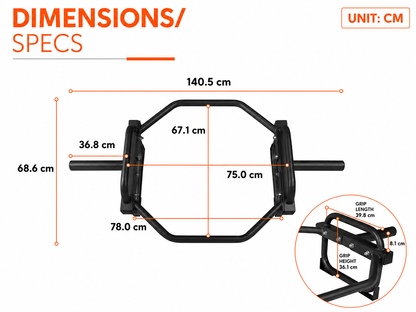 Olympic Trap Bar Heavy Duty Hex Bar for Deadlift