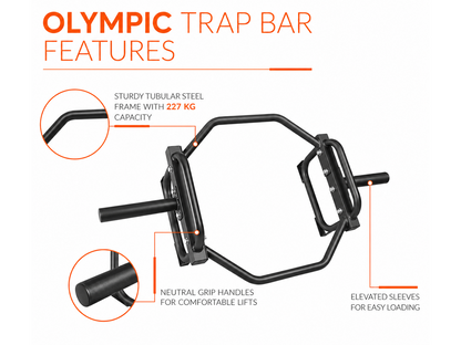Olympic Trap Bar Heavy Duty Hex Bar for Deadlift