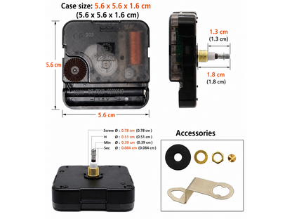 Silent Quartz Clock Mechanism Movement