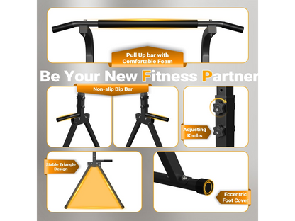 Power Tower Pull Up Bar Dip Station Bench Foldable