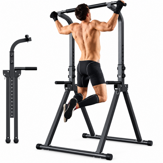 Power Tower Pull Up Bar Dip Station Bench Foldable