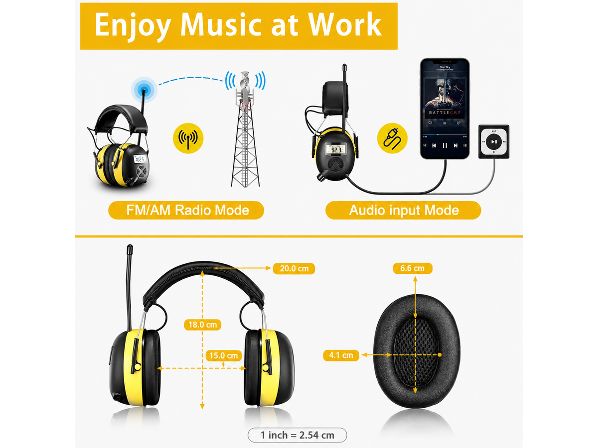 Noise Reduction Bluetooth Safety Ear Muffs