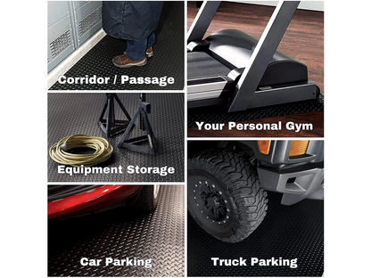 5M Garage Floor Mat Rubber Flooring Black