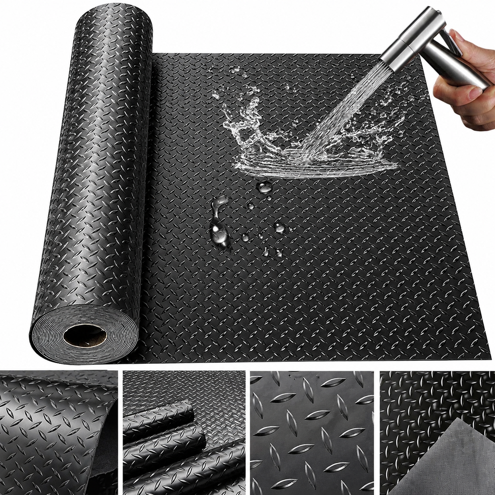 5M Garage Floor Mat Rubber Flooring Black