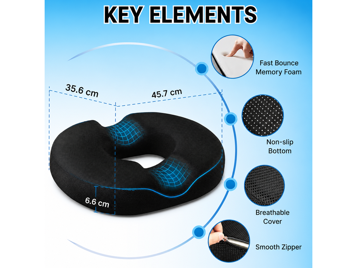Memory Foam Donut Seat Cushion