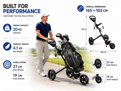 Wheel Golf Trundler Folding Golf Trolley