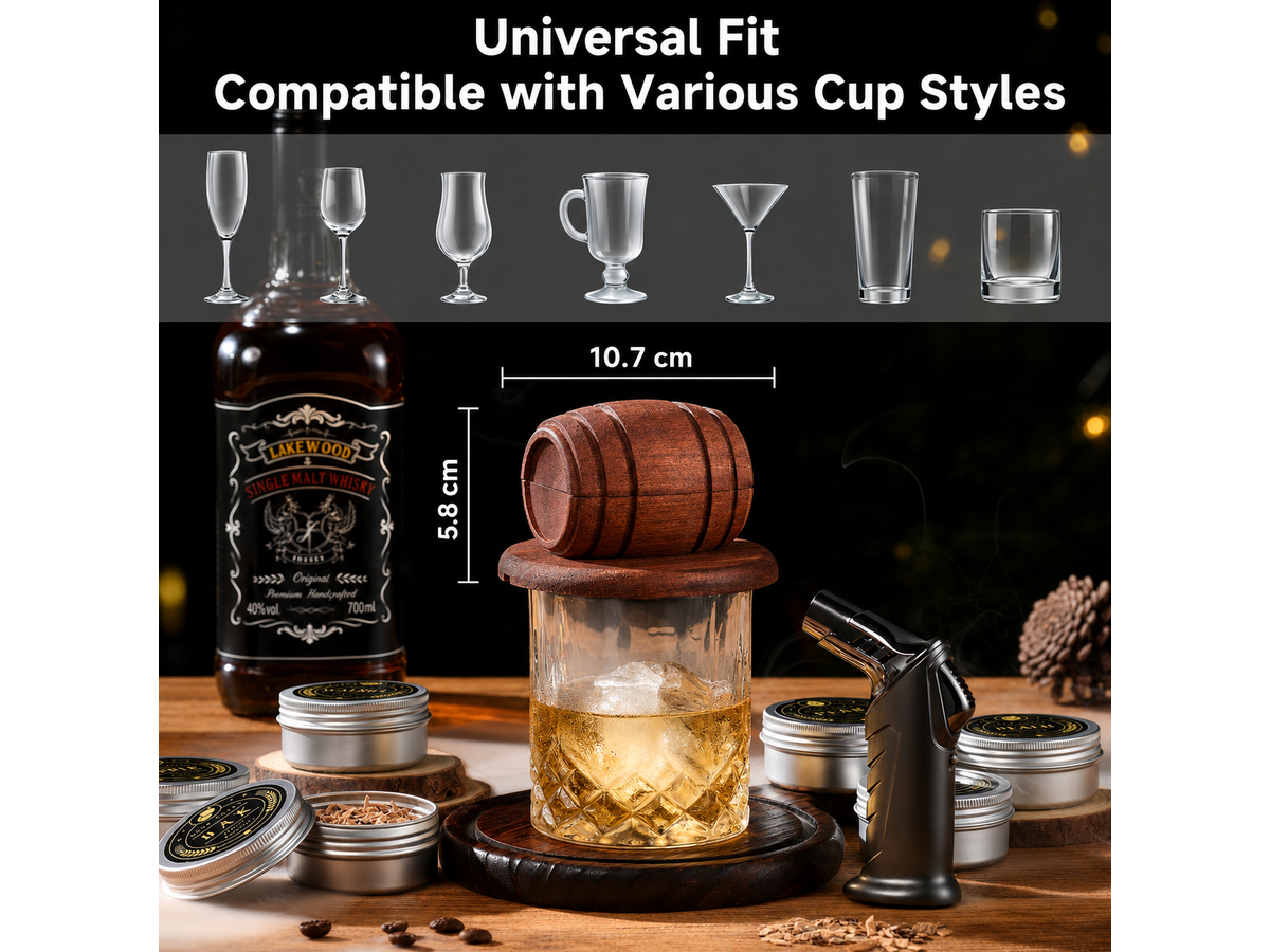 Whiskey Smoker Kit with Torch 6 Wood Chips