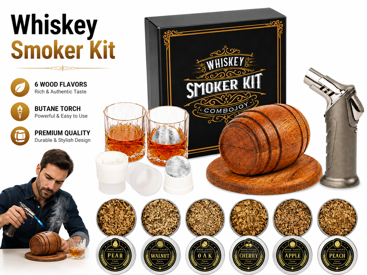 Whiskey Smoker Kit with Torch 6 Wood Chips