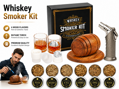 Whiskey Smoker Kit with Torch 6 Wood Chips