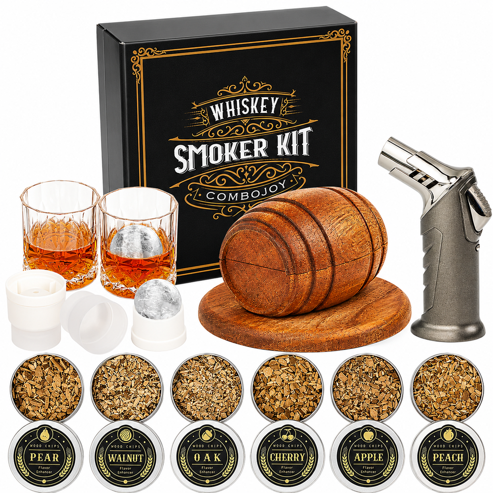 Whiskey Smoker Kit with Torch 6 Wood Chips