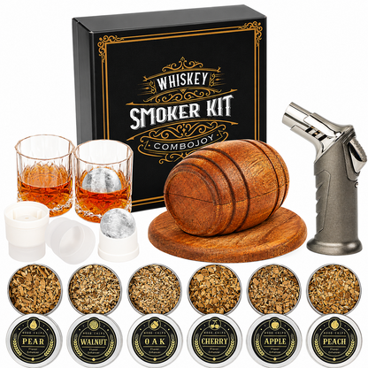 Whiskey Smoker Kit with Torch 6 Wood Chips