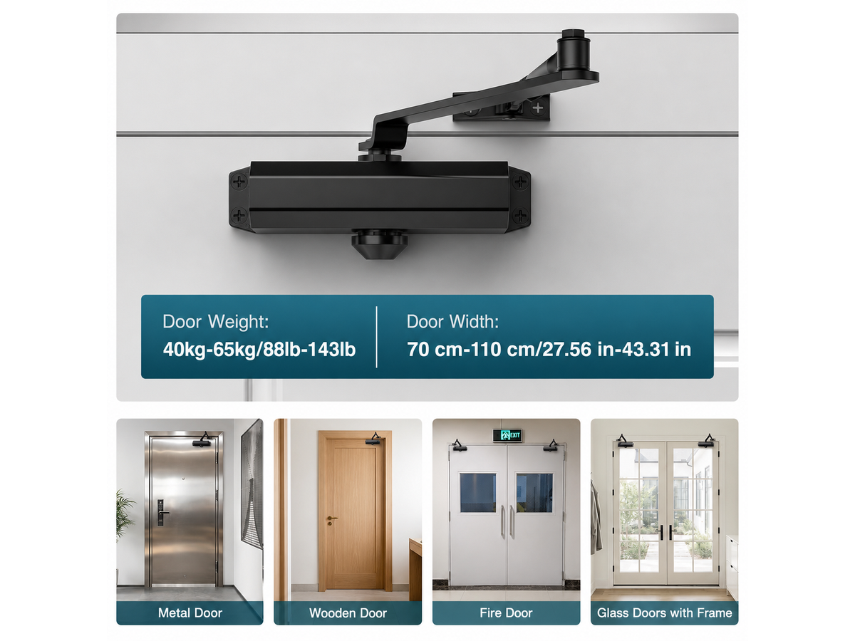 Automatic Door Closer Reversible