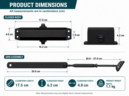 Automatic Door Closer Reversible