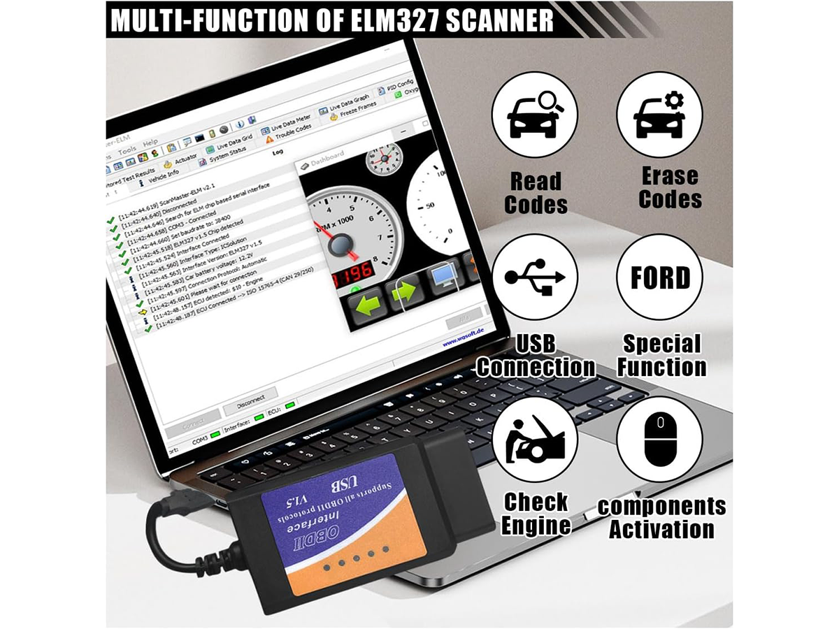 ELM327 OBD2 Scanner USB Android Adapter