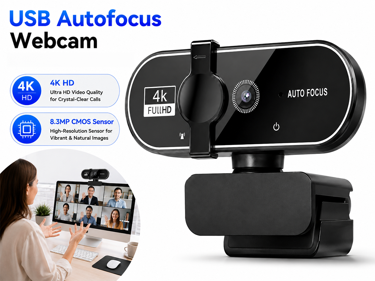 Webcam Web Camera 4K HD USB Autofocus