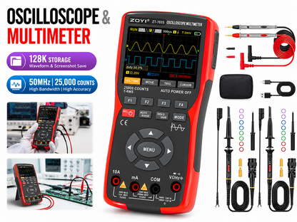 3 in 1 Automotive 50MHz Dual Channel Multimeter Signal Generator