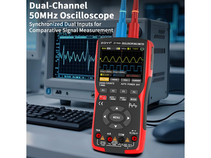 3 in 1 Automotive 50MHz Dual Channel Multimeter Signal Generator