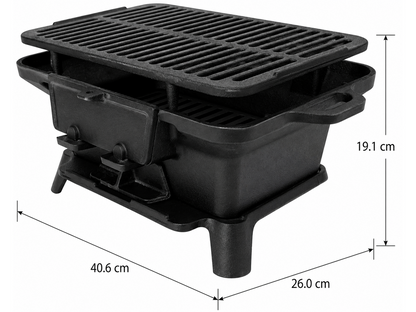 Hibachi Style Cast Iron Charcoal BBQ Grill