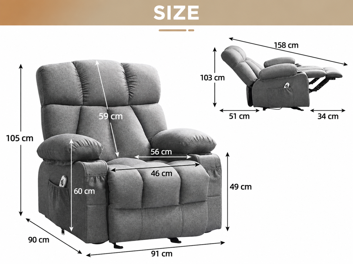 Recliner Chair with Heat Massage