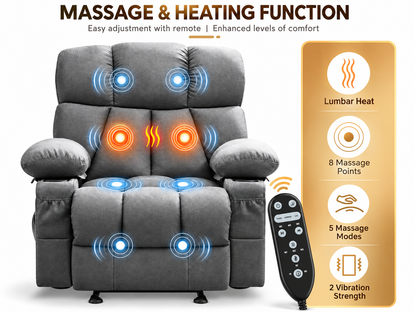 Recliner Chair with Heat Massage