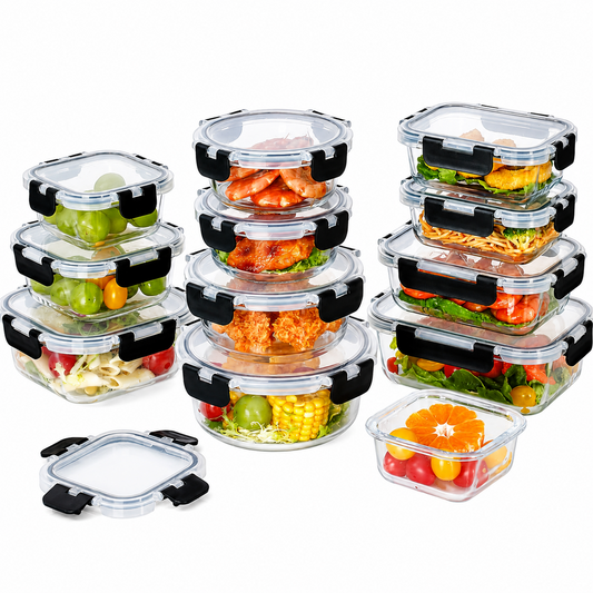 12 Piece Glass Storage Containers with Lids